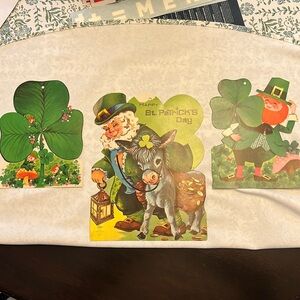 3 vintage St. Patrick’s Day Die Cut Wall Decoration Irish Leprechaun